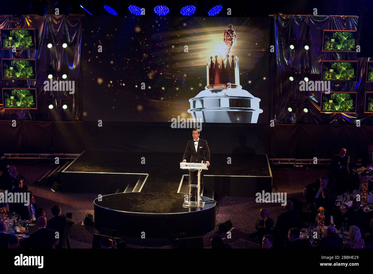David Jones spricht während der PFA Player of the Year Awards 2013 im Grosvenor House Hotel, London. Stockfoto