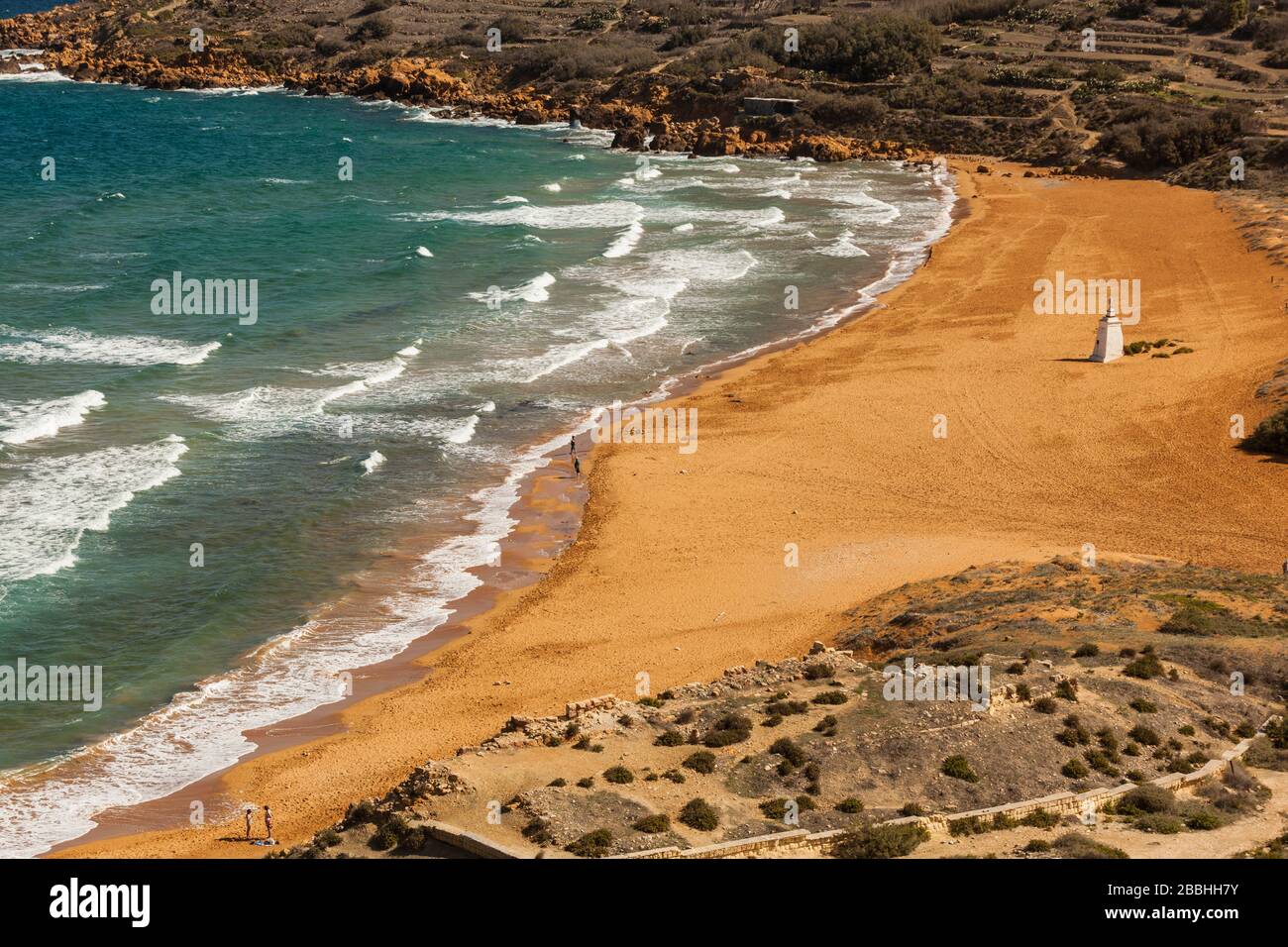 Malta, Gozo: Ramla-Bucht, Strand Stockfoto