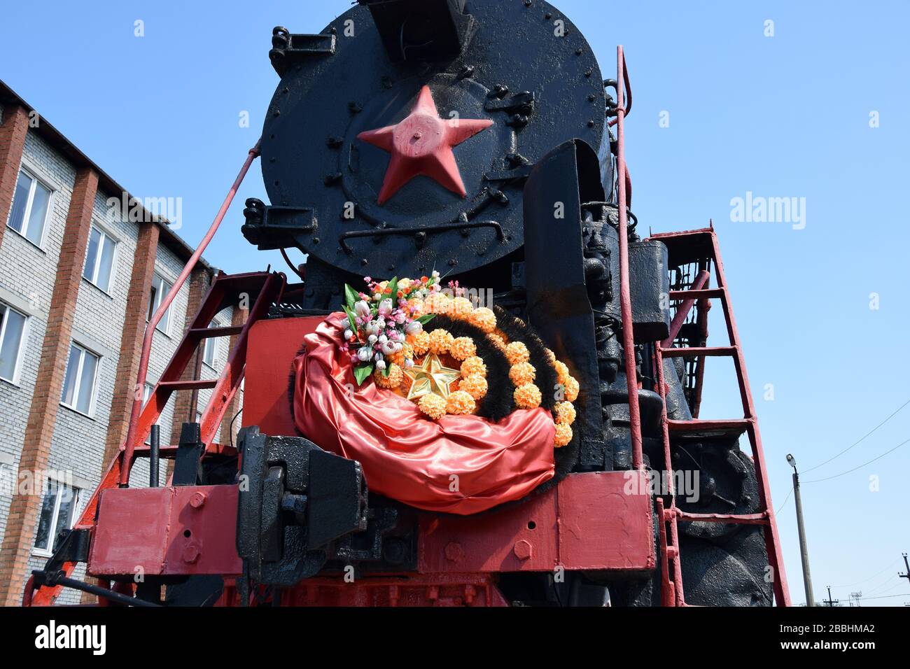 Dampfmaschine der Klasse L im Bahnhof von Taichet, Russland. Stockfoto