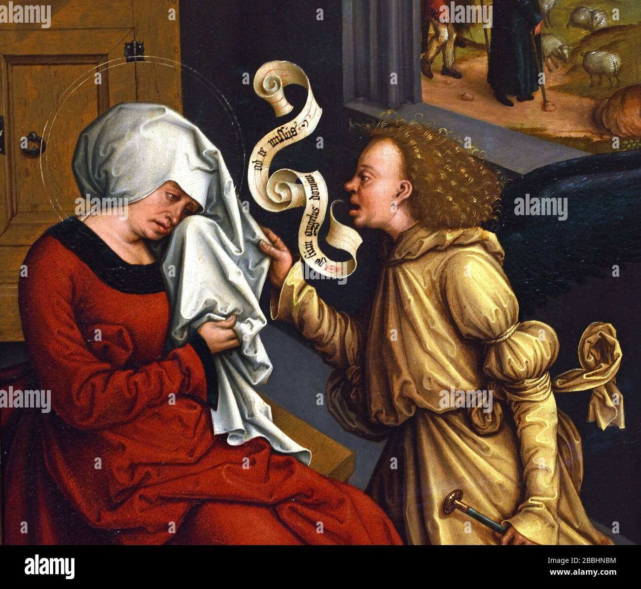 Die Verkündigung an die heilige Anna 1505-1510 Bernhard Strigel . Memmingen, 1460-1528 Deutsch Deutschland Verkündigung, Selig, Jungfrau Maria, die Ankündigung des Engels Gabriel, Maria, dass sie schwanger werden, einen Sohn durch eine jungfräuliche Geburt gebären, die, Mutter von Jesus Christus, christlicher Messias und Sohn Gottes, Menschwerdung, Stockfoto