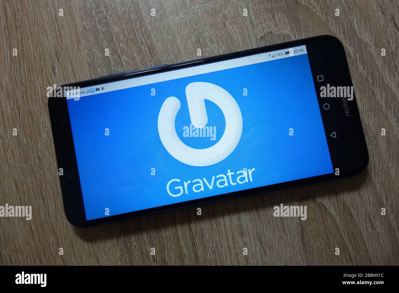 Gravatar-Logo wird auf dem Smartphone angezeigt Stockfoto