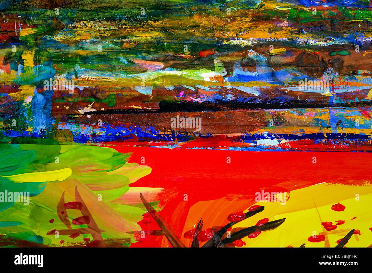 Abstrakter Ölgemälde Hintergrund. Öl auf Leinwand Textur. Handgezogenes Ölgemälde Stockfoto