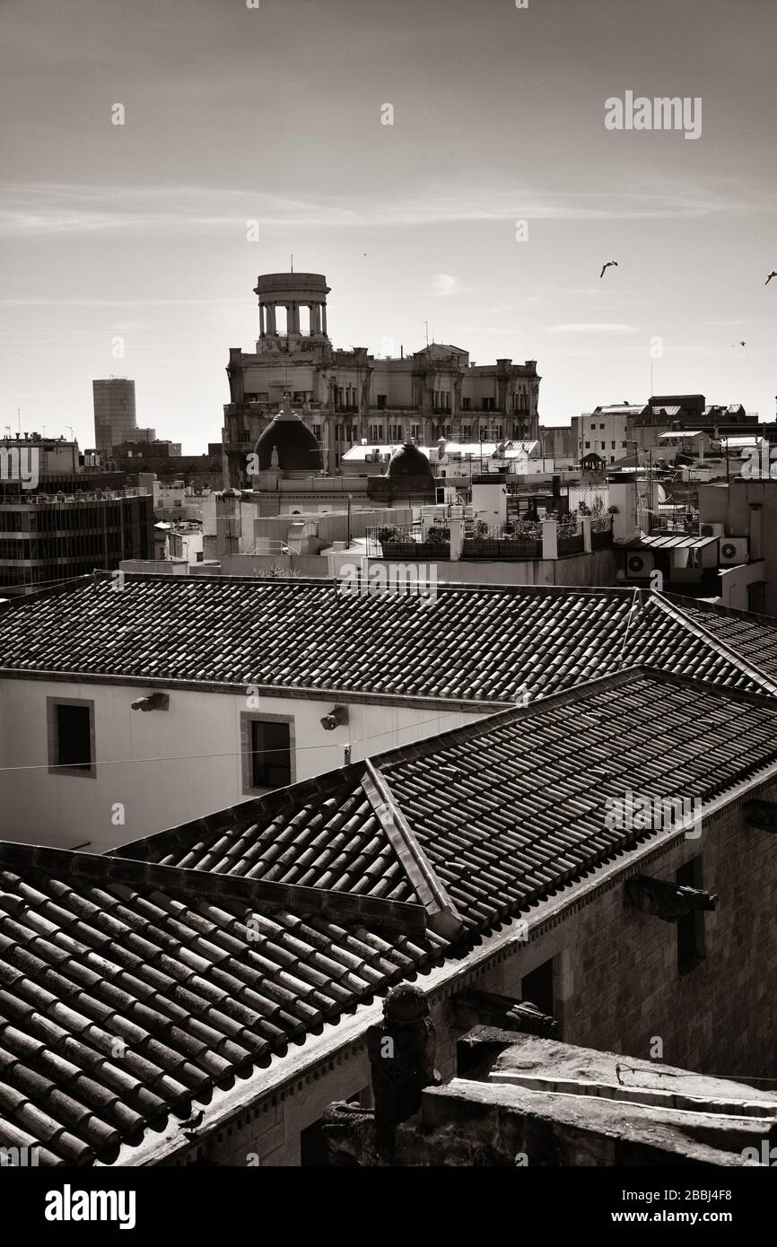 Barcelona Rooftop View mit Stadt Architektur in Spanien Stockfoto