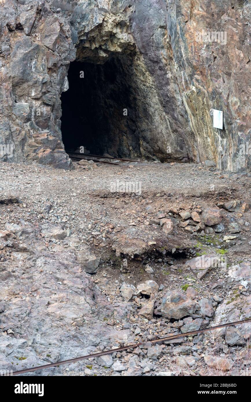 Mouth of the Mountain Chief Mine in Hells Canyon, Oregon. Stockfoto