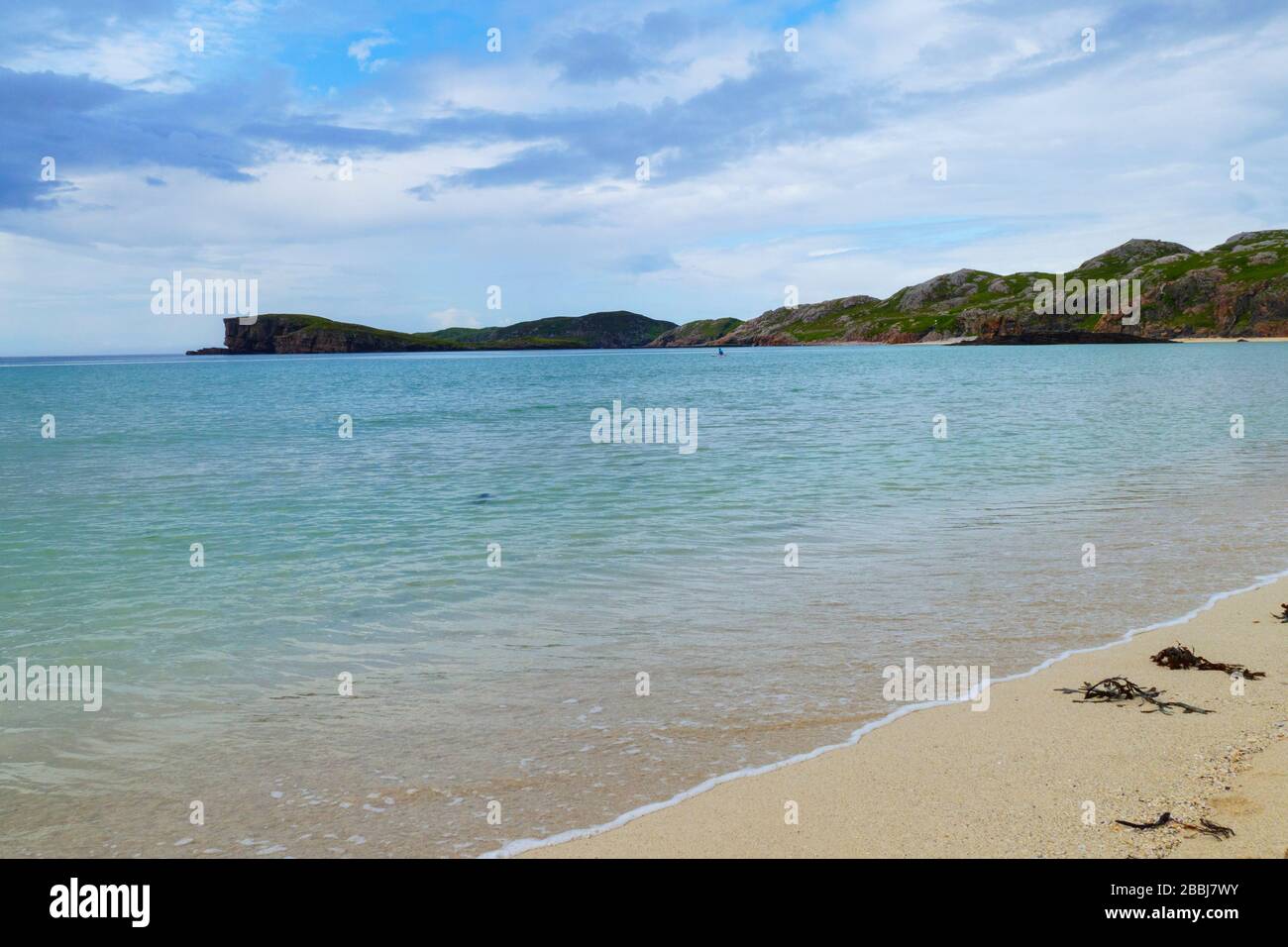 Oldshoremore Bucht, Sandstrand im Nordwesten von Schottland Stockfoto