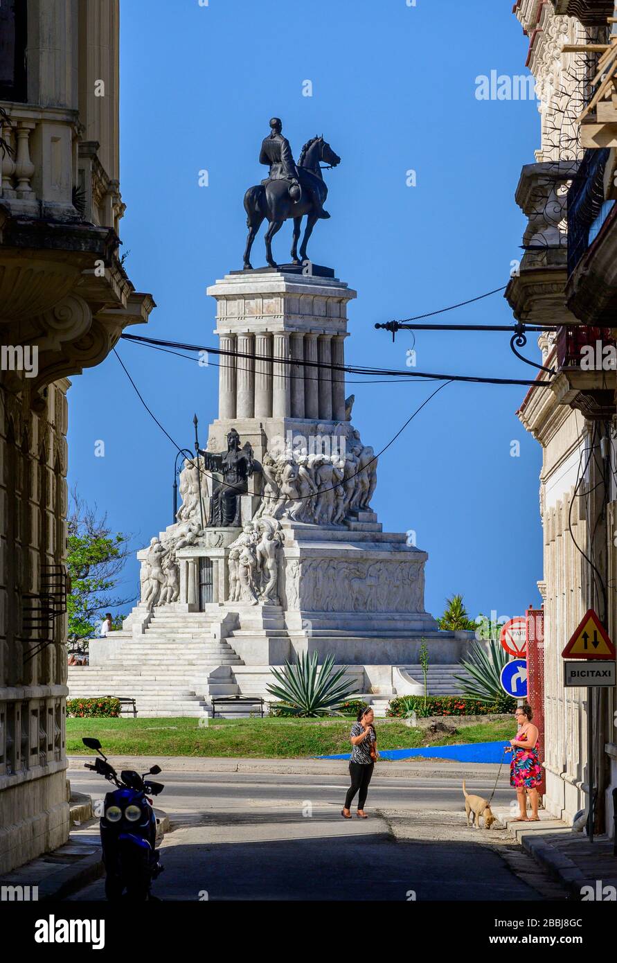 Statue von General Máximo Gómez, der Kommandeur der kubanischen Befreiungsarmee, Havanna Vieja, Kuba wurde Stockfoto