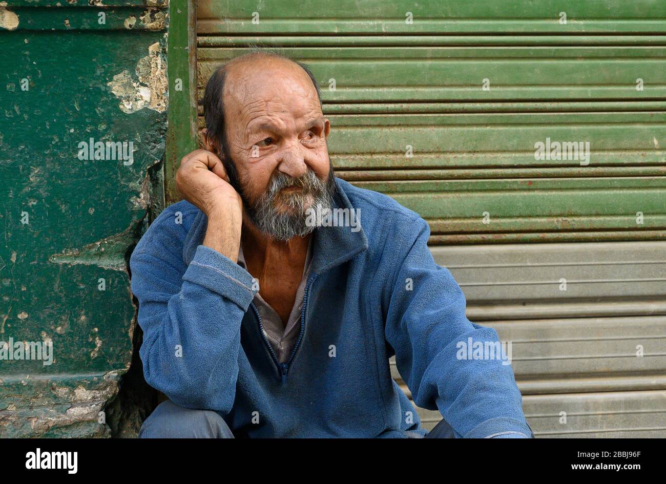 Mann fehlt ein Auge auf der Straße, Havanna Vieja, Kuba Stockfoto