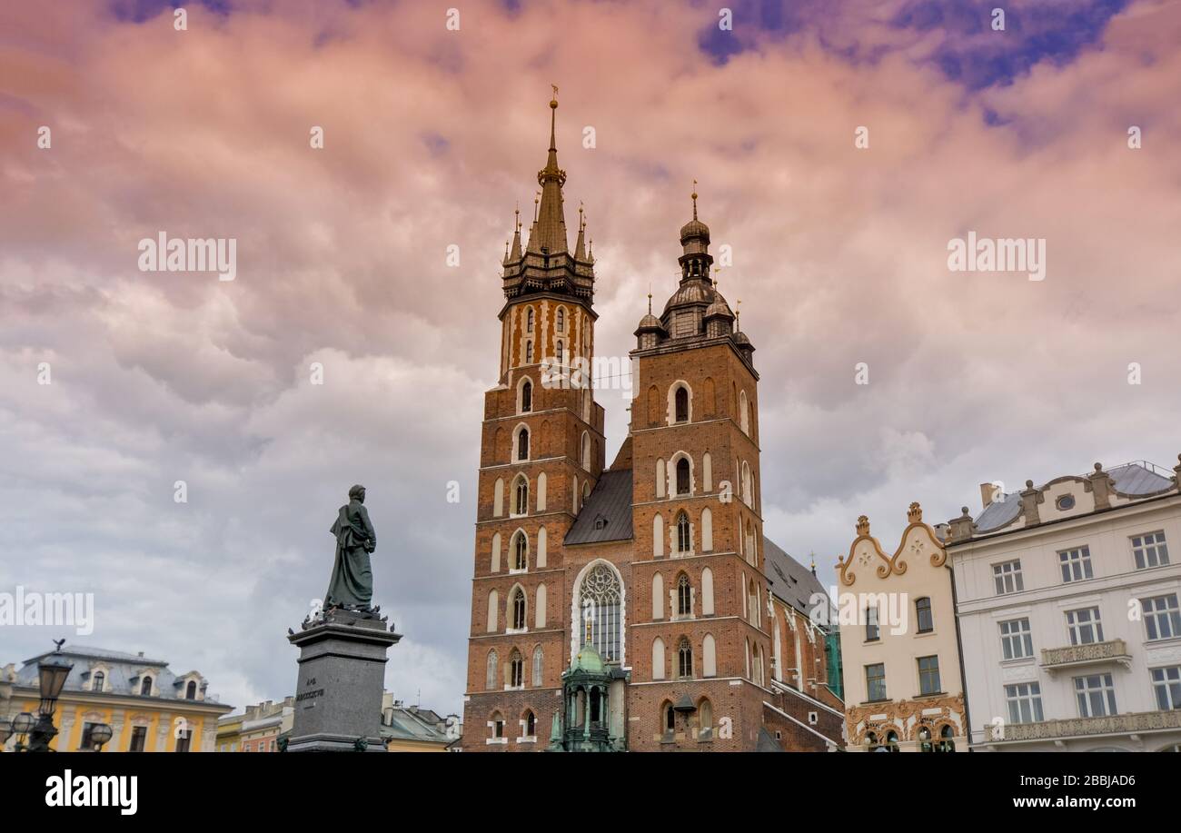 Ein schöner Blick auf die Stadt Kraków in Polen Stockfoto