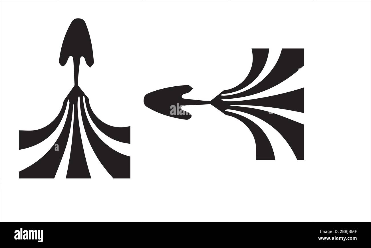 Grafik mit Pfeilvektor und weißem Hintergrund Stock Vektor