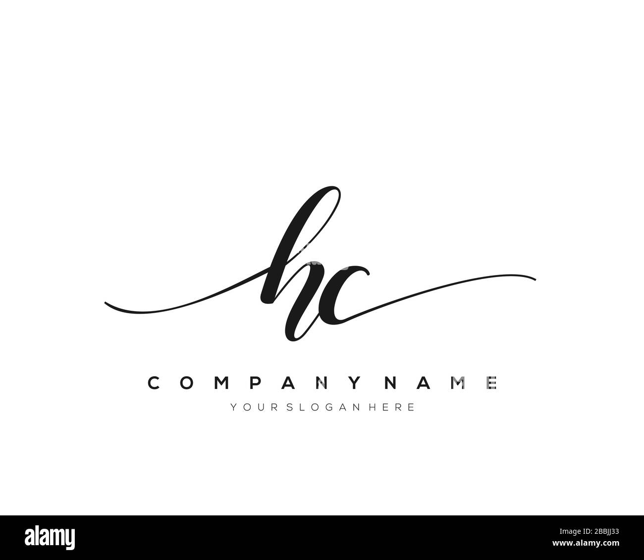HC Initial Letter Handschreiben Logo handgezeichneter Vorlagenvektor, Logo für Schönheit, Kosmetik, Hochzeit, Mode und Business Stock Vektor