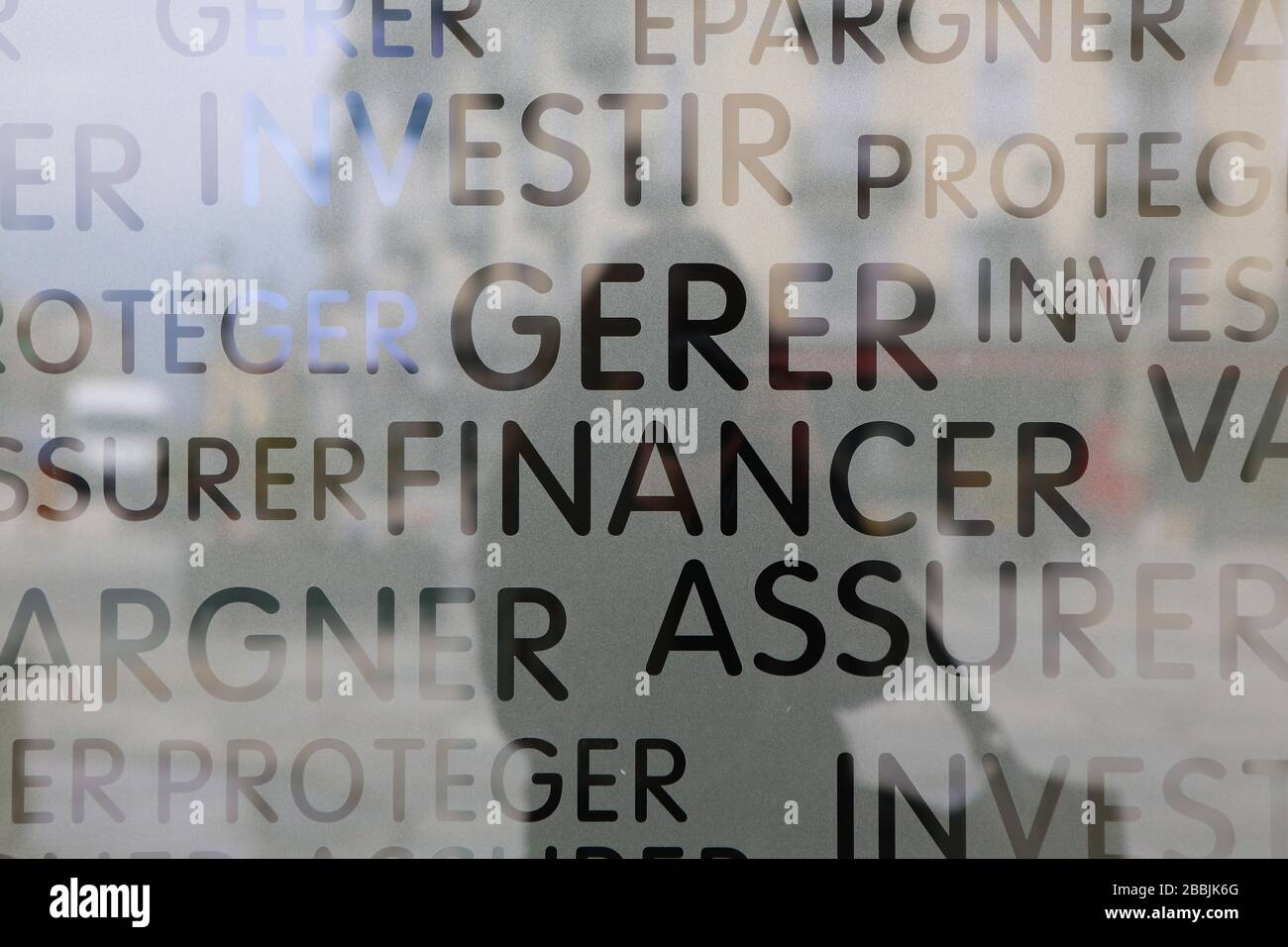 Amtsantritt Gérer. Finanzier. Epargner. Assurer. Affiche. Savoie. Frankreich. Stockfoto