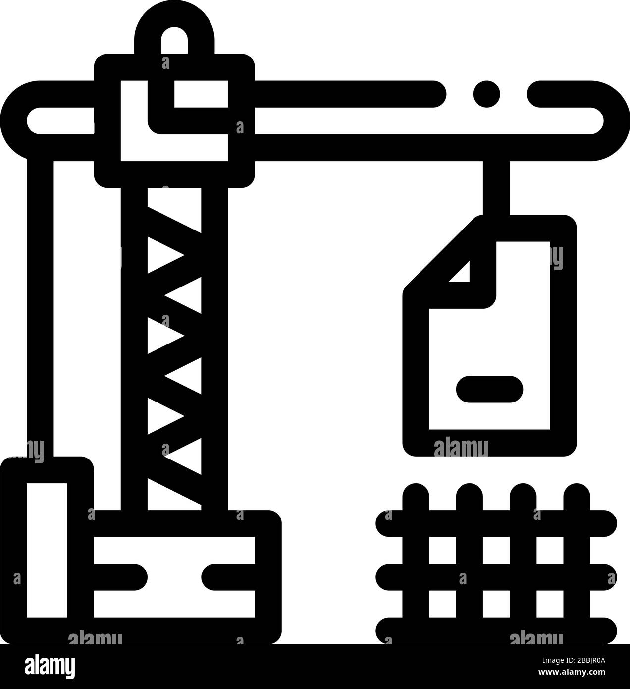 Abbildung der Vektorkontur des Symbols für den Konstruktionskran Stock Vektor