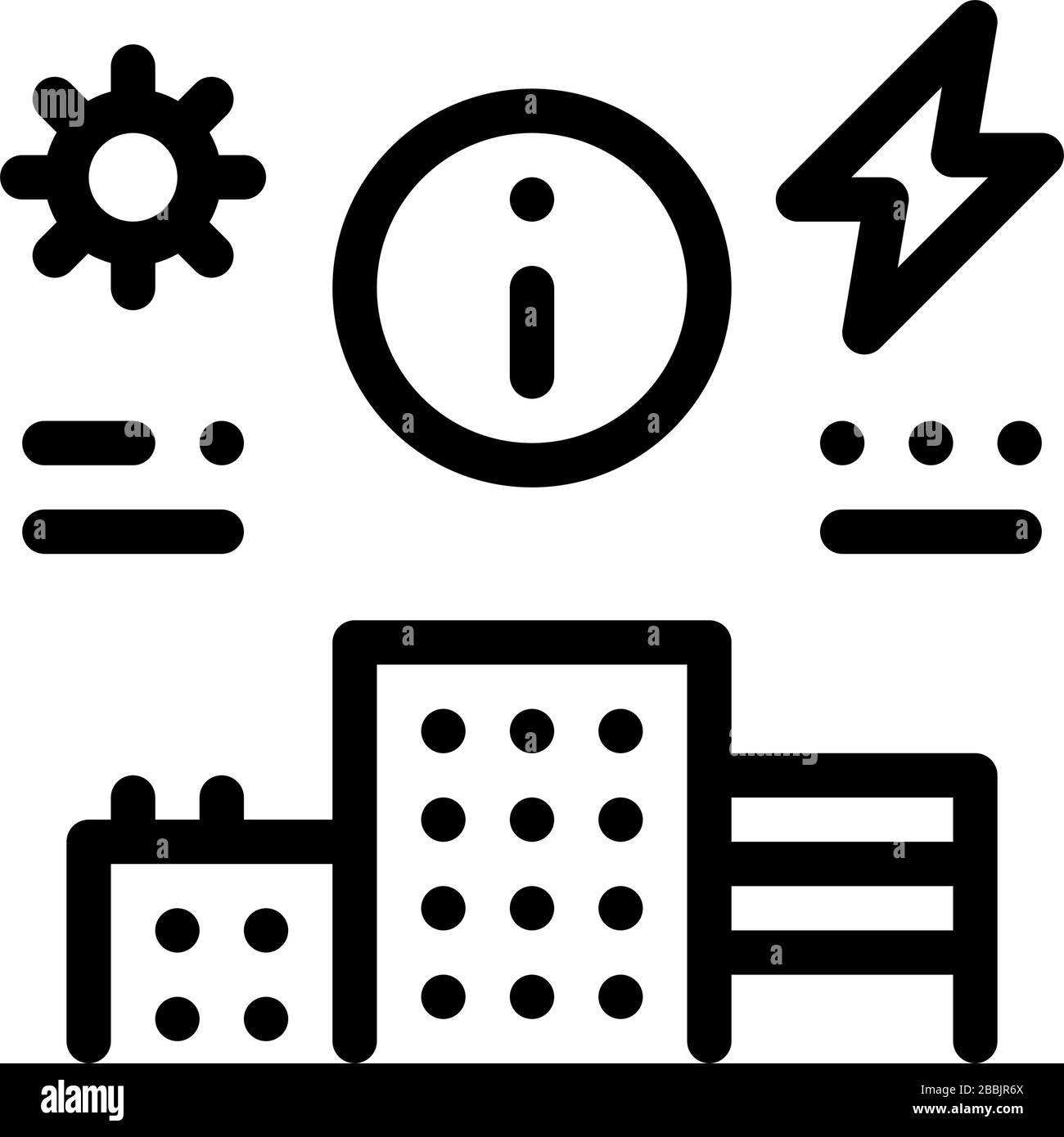 Informationen über die Lieferung von Strom an Haus-Symbol-Vektorgrafik Stock Vektor