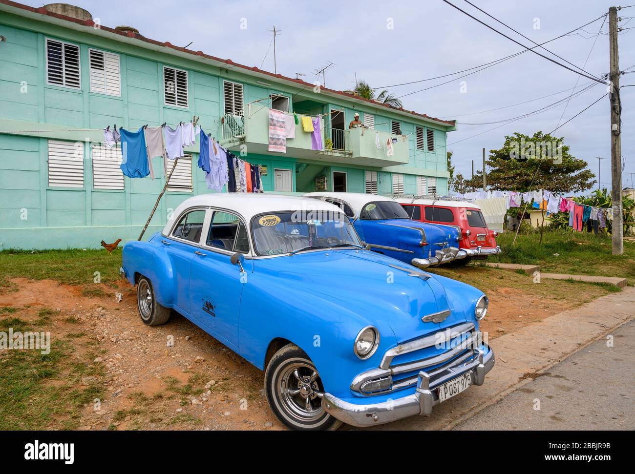 Oldtimer- und Apartmentgebäude, Vinales, Pinar del Rio Provinz, Kuba Stockfoto