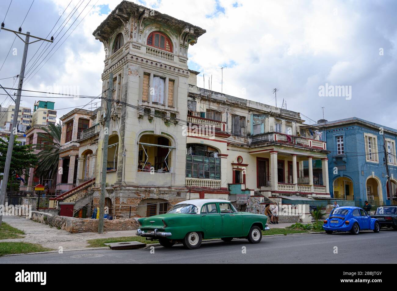 Vedado Architektur, Havanna, Kuba Stockfoto