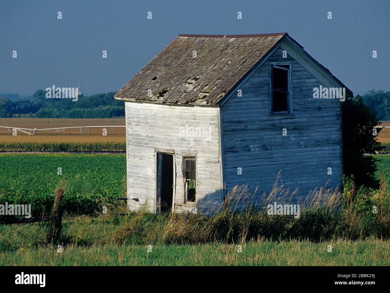 Farmgebäude, Broken Kettle Grasland Preserve, Loess Hills Scenic Byway, Iowa Stockfoto