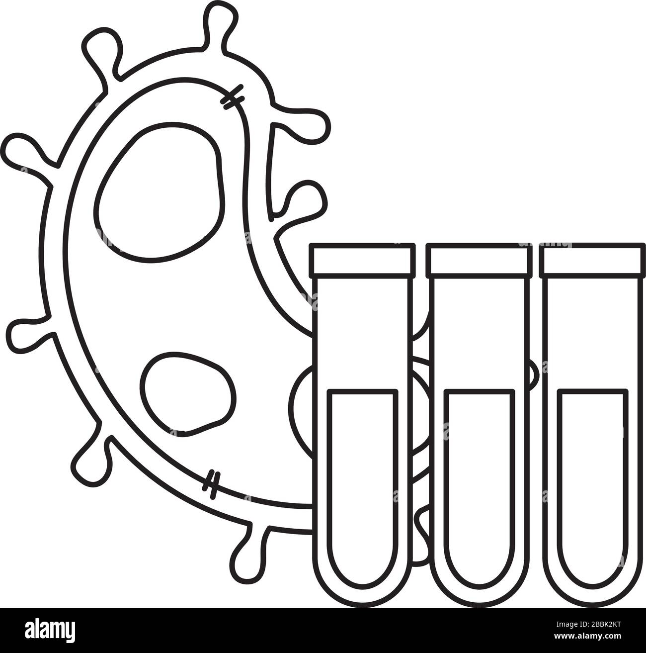 Partikelkovid 19 mit Röhrchentest Stock Vektor