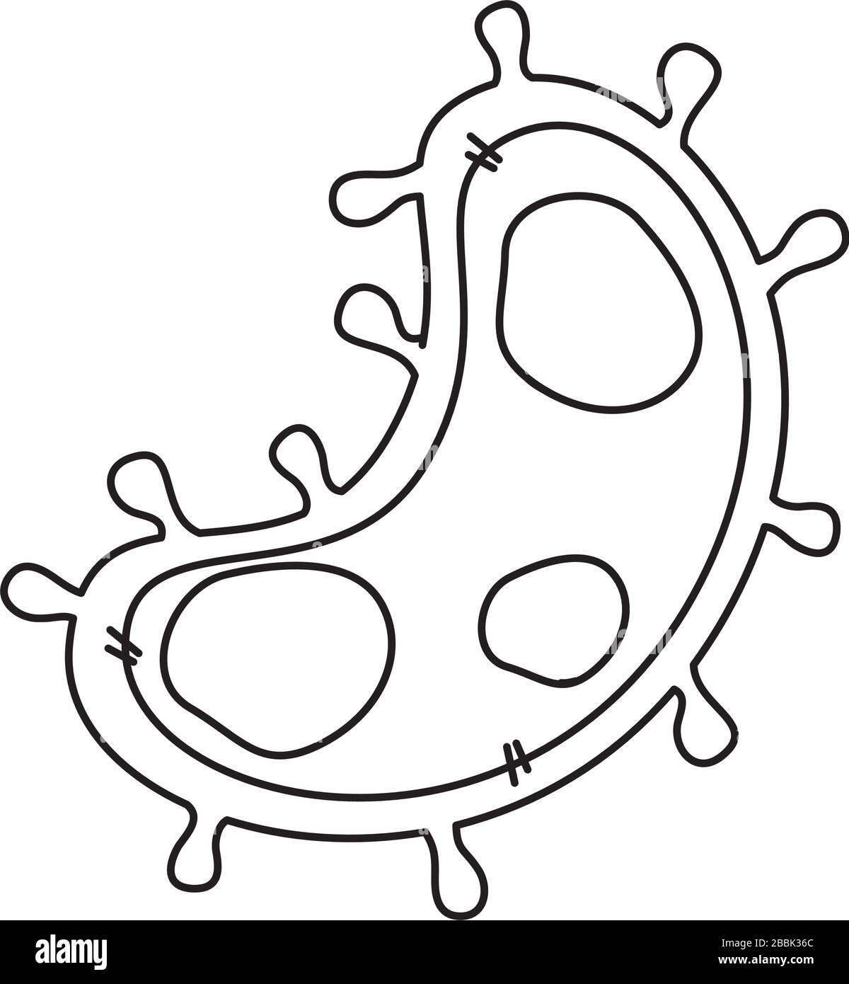 Isoliertes Symbol für Partikelvirus Kovid 19 Stock Vektor