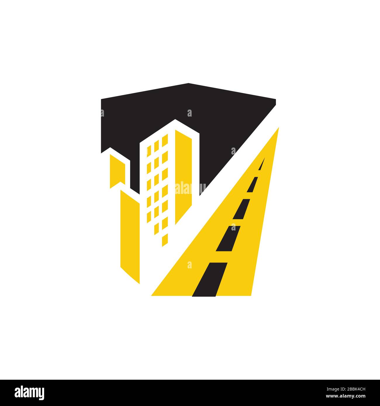 Abbildungen der Vektorsymbole für das Design des Logos für den Bau von Stadtbauten Stock Vektor