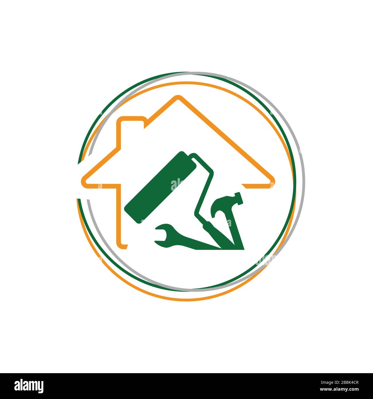 Großartige Hauswartung Umbau Home Renovierung Logo Design Vektor-Illustrationen Stock Vektor
