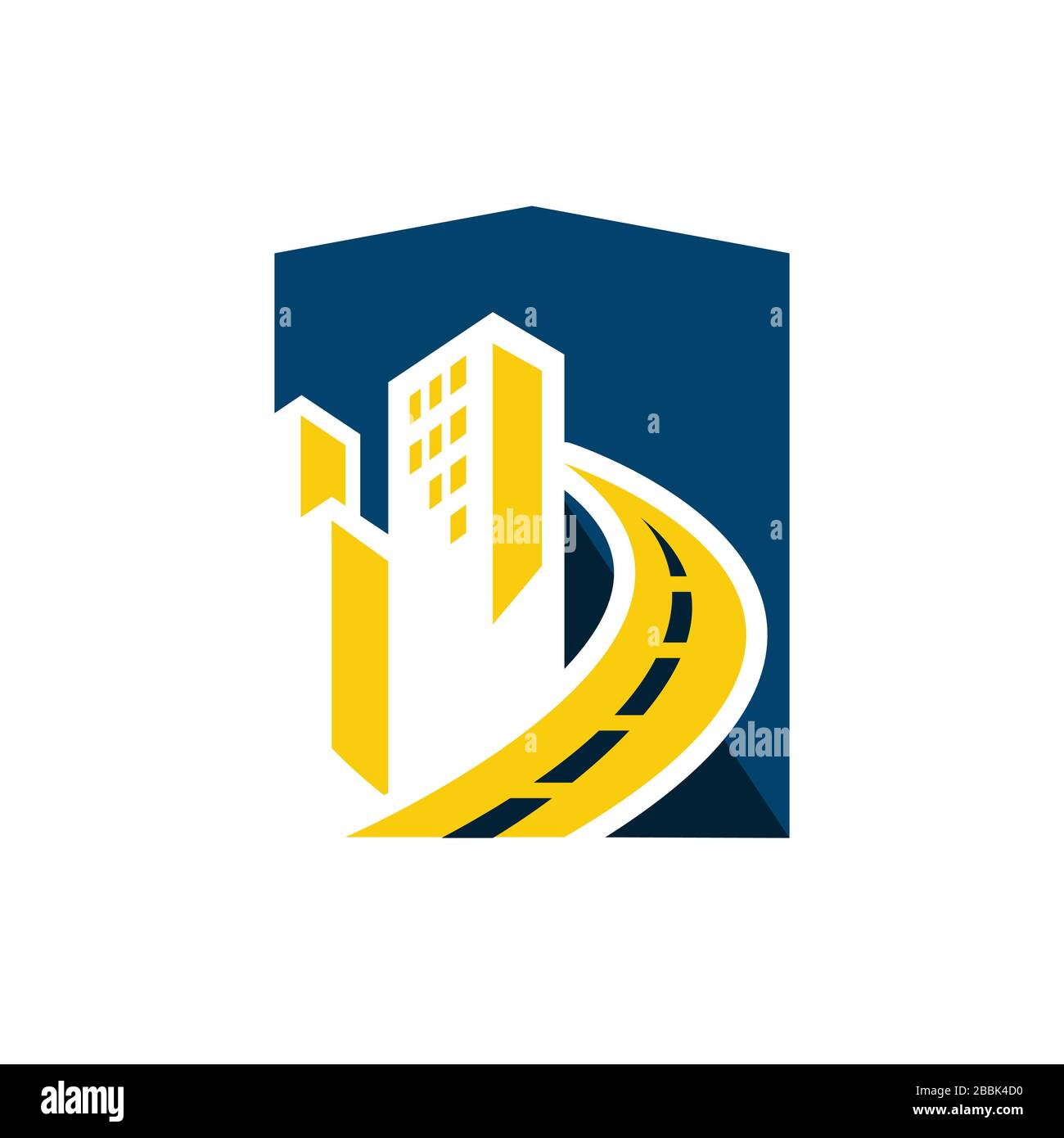 Abbildungen der Vektorsymbole für das Design des Logos für den Bau von Stadtbauten Stock Vektor