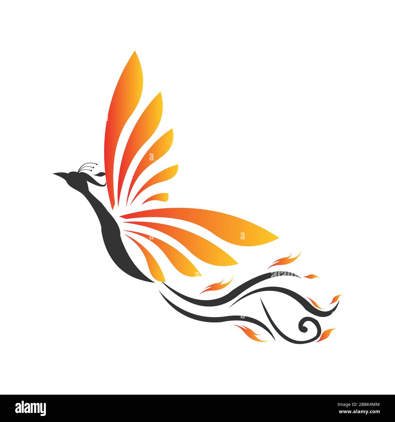 Flying High Fire Vogel Phönix Logo Design Vektor-Illustrationen Grafik Stock Vektor
