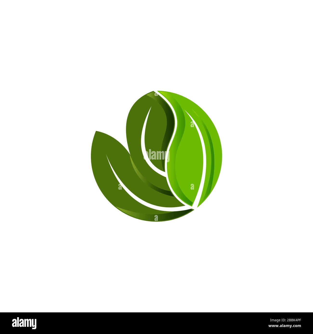 Wundervolle Natur einfache und moderne, wachsende grüne Blattlogo Designelemente für Vektorgrafiken Stock Vektor