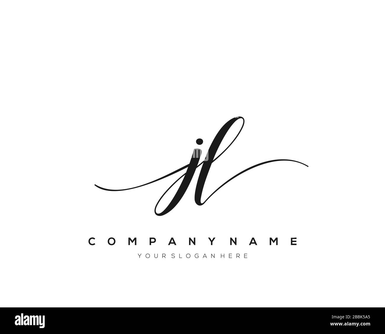 JL Initial Letter Handschrifterlogo handgezeichneter Vorlagenvektor, Logo für Schönheit, Kosmetik, Hochzeit, Mode und Business Stock Vektor