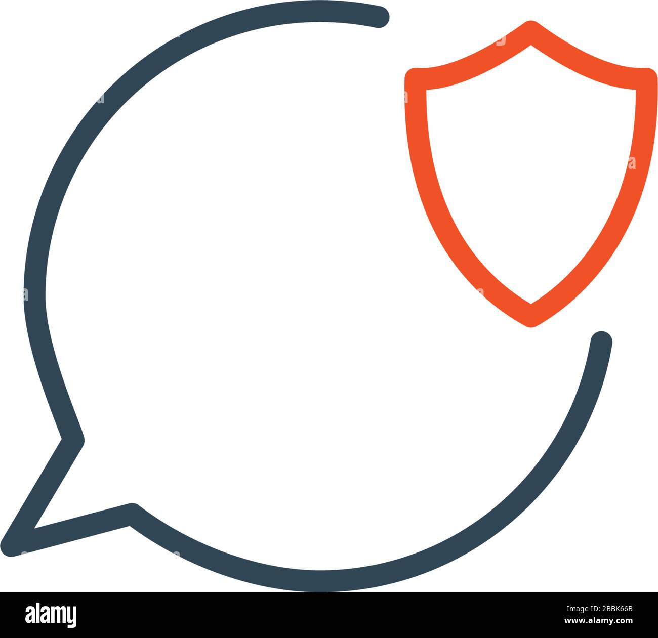 Symbol für Schilderleitung im Chat-Blasendesign. Schutzsymbol. Sicherheitszeichen für Unternehmen. Konzept skizzieren. Darstellung des Stock-Vektors isoliert auf weiß Stock Vektor