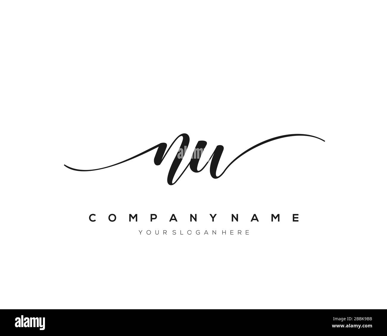 NW Initial Letter Handschreiben Logo handgezeichneter Vorlagenvektor, Logo für Schönheit, Kosmetik, Hochzeit, Mode und Business Stock Vektor