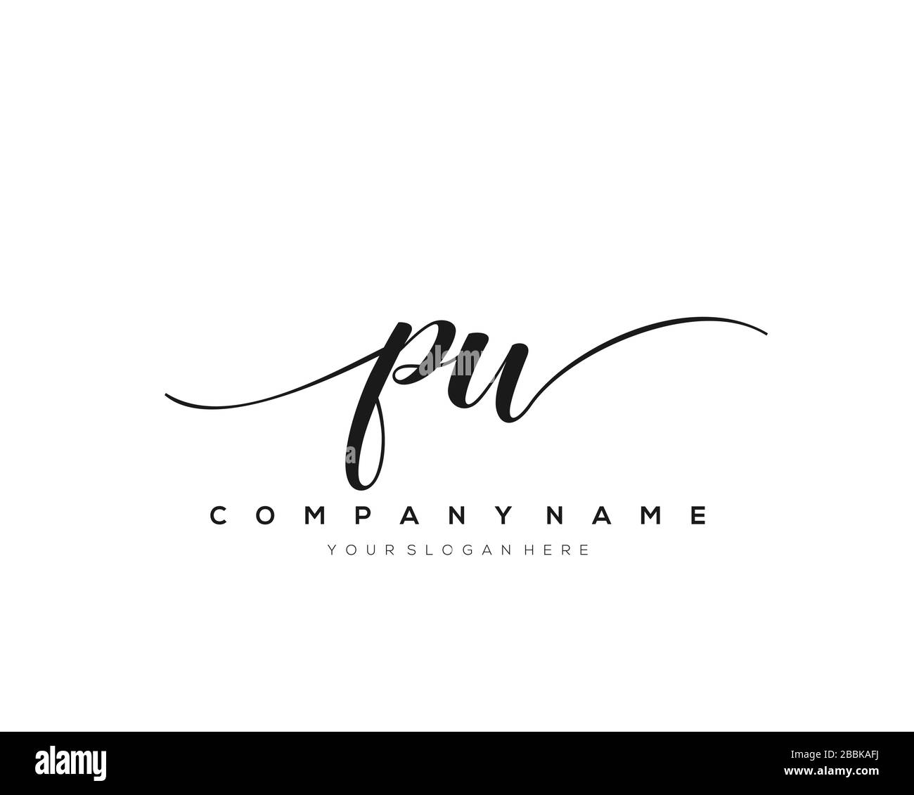 PW Initial Letter Handschreiben Logo handgezeichneter Vorlagenvektor, Logo für Schönheit, Kosmetik, Hochzeit, Mode und Business Stock Vektor