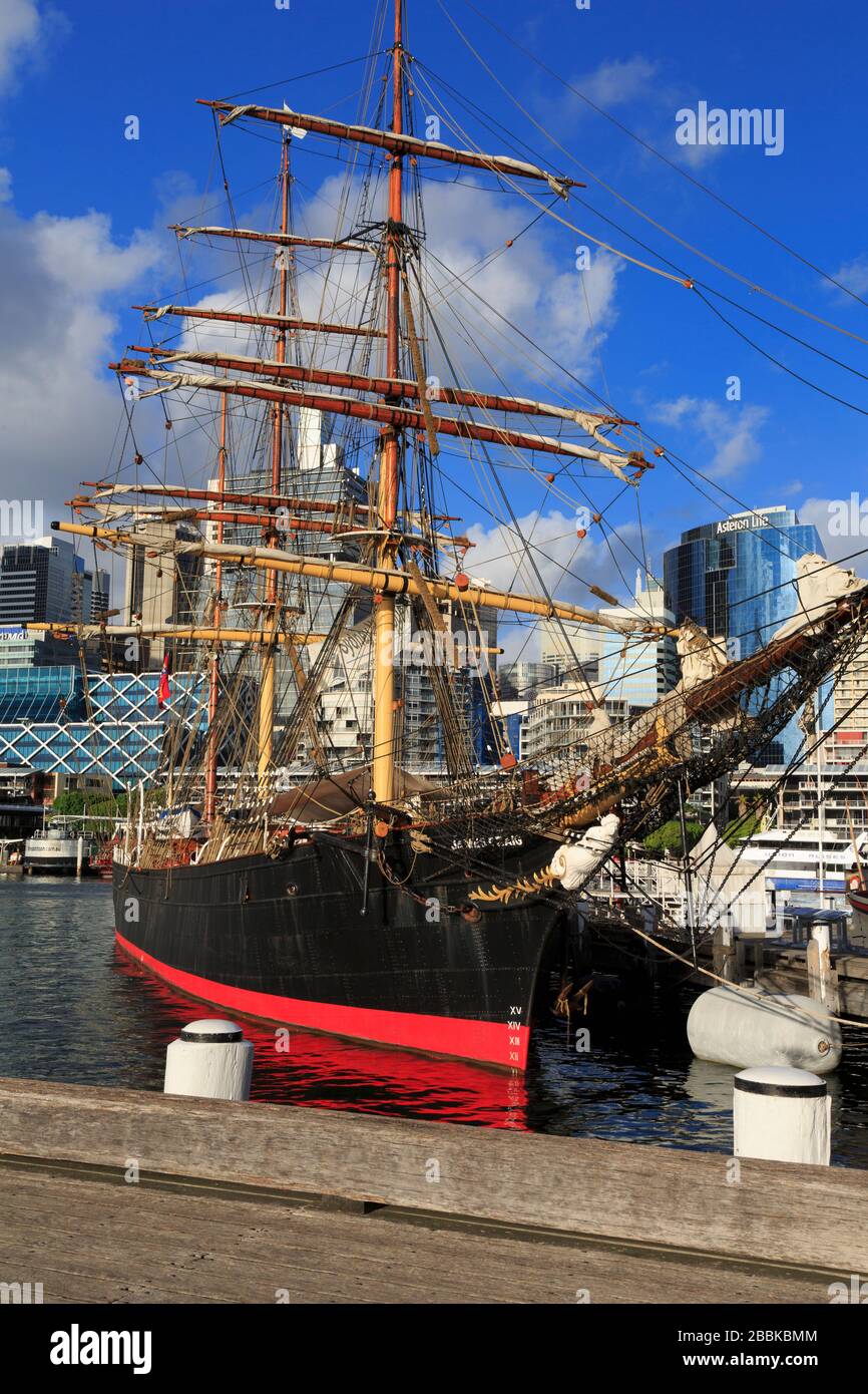 Segelschiff James Craig, National Maritime Museum, Sydney, New South Wales, Australien Stockfoto