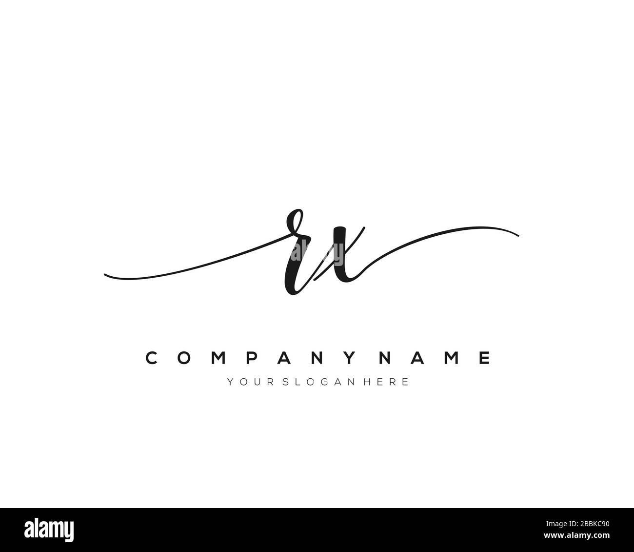 RX Initial Letter Handschreiben Logo handgezeichneter Vorlagenvektor, Logo für Schönheit, Kosmetik, Hochzeit, Mode und Business Stock Vektor