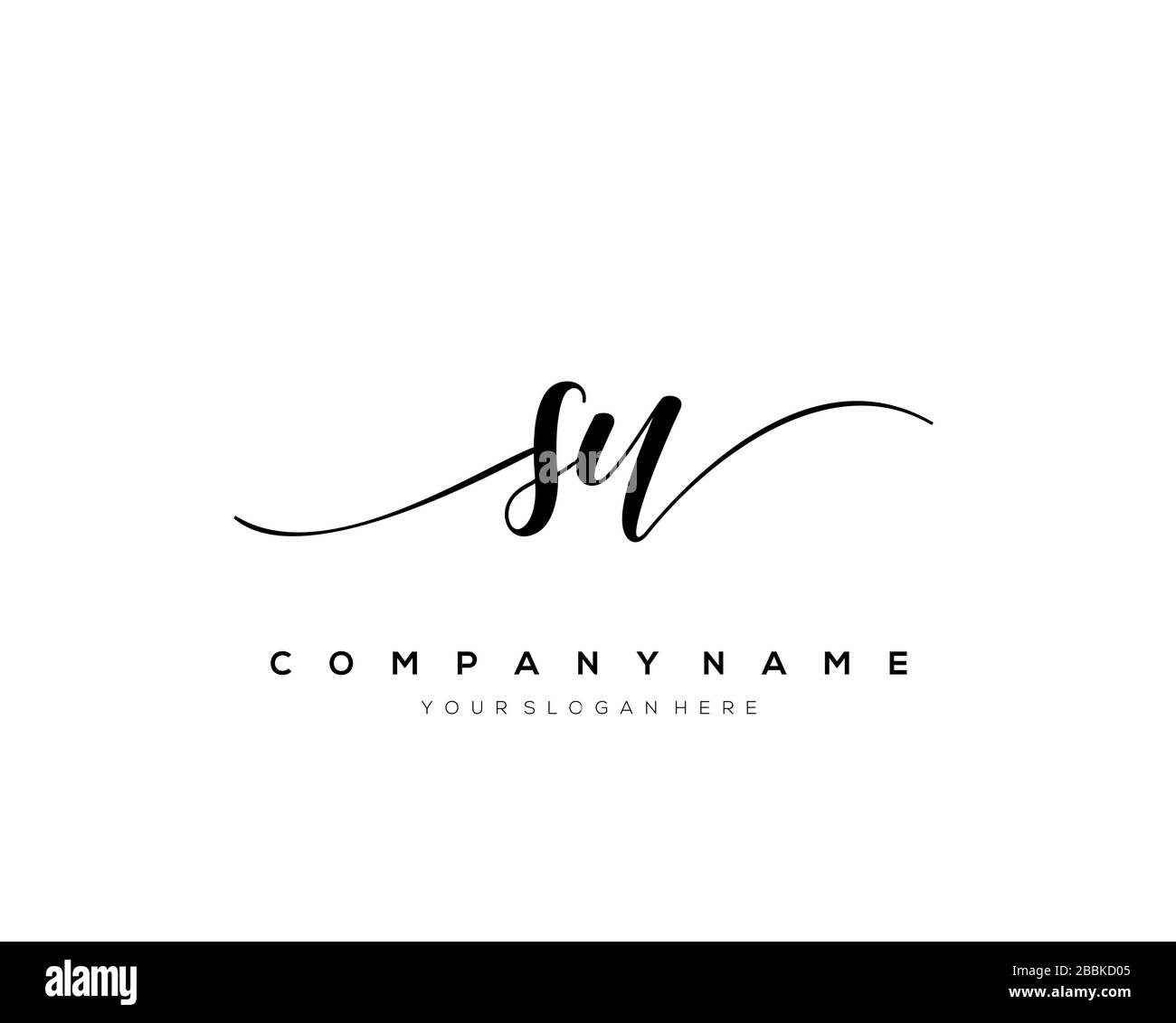 SU Initial Letter Handschreiben Logo handgezeichneter Vorlagenvektor, Logo für Schönheit, Kosmetik, Hochzeit, Mode und Business Stock Vektor