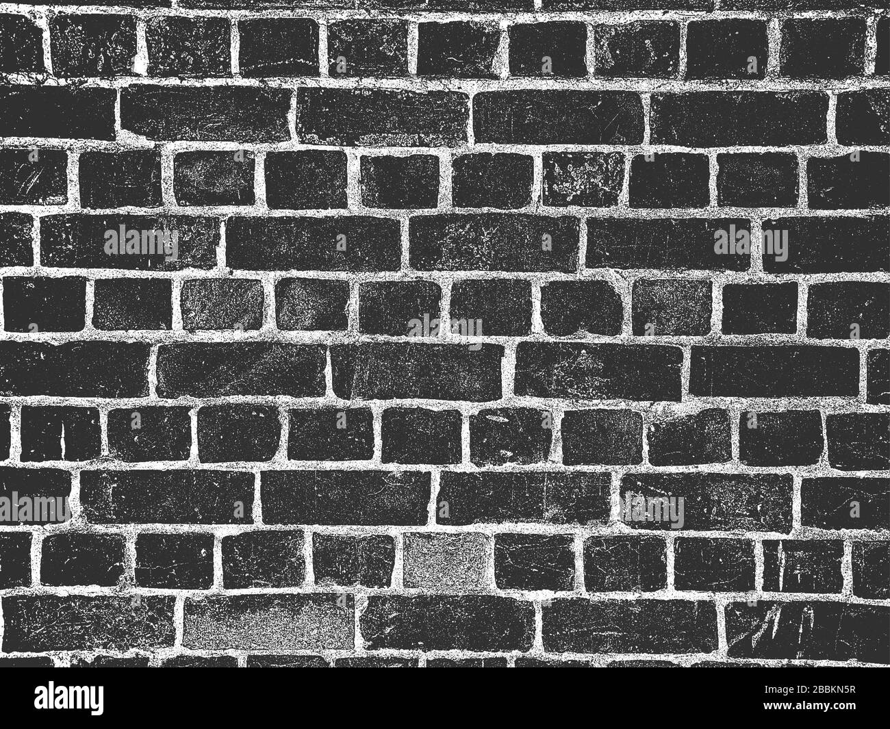 Alte Wandstruktur aus Backstein in Bedrängnis bringen. Schwarz-weißer Grunge Hintergrund. EPS8-Vektorgrafiken. Stock Vektor