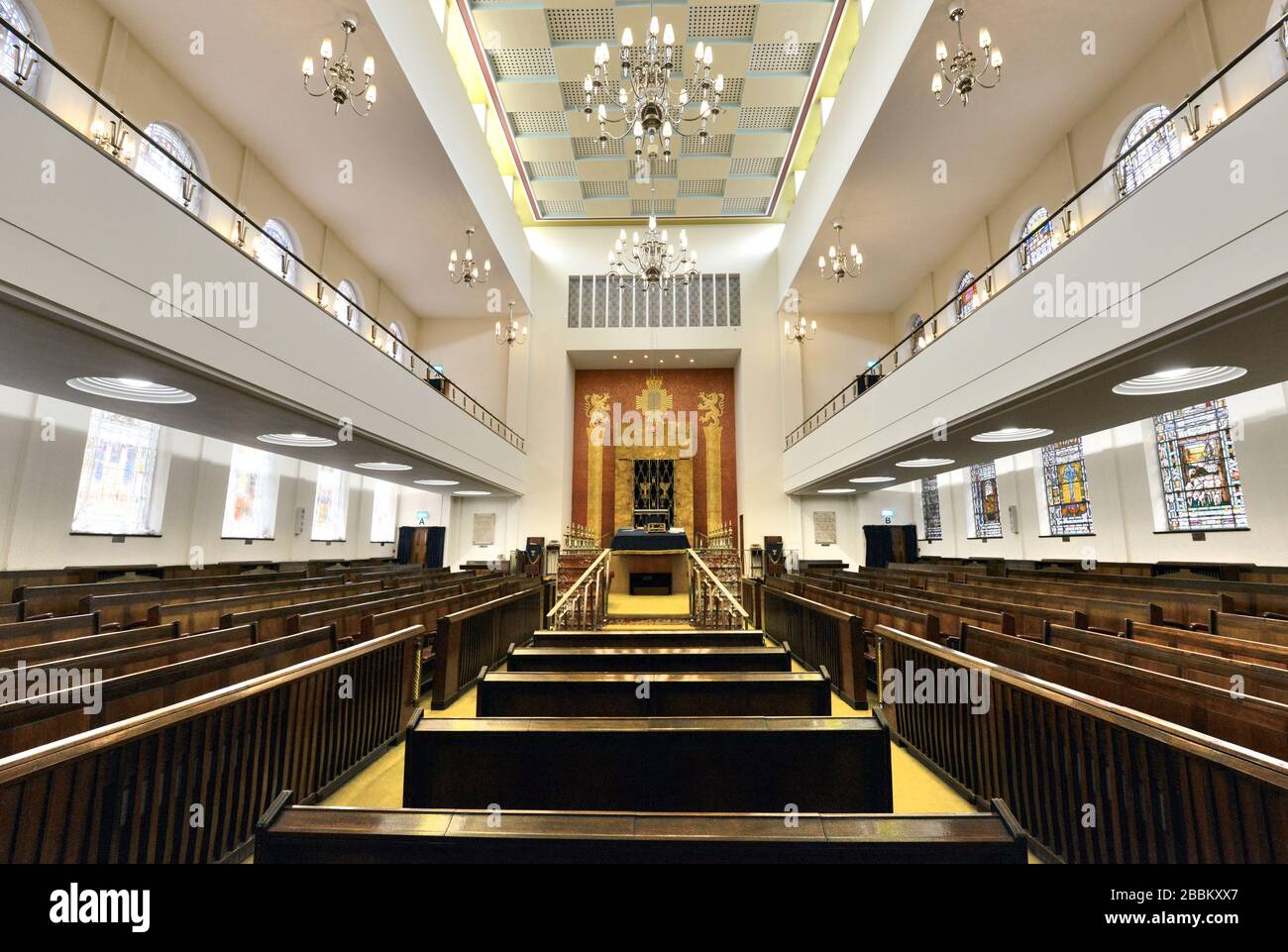 Central United Synagogengemeinde, Hallam Street, London. Stockfoto