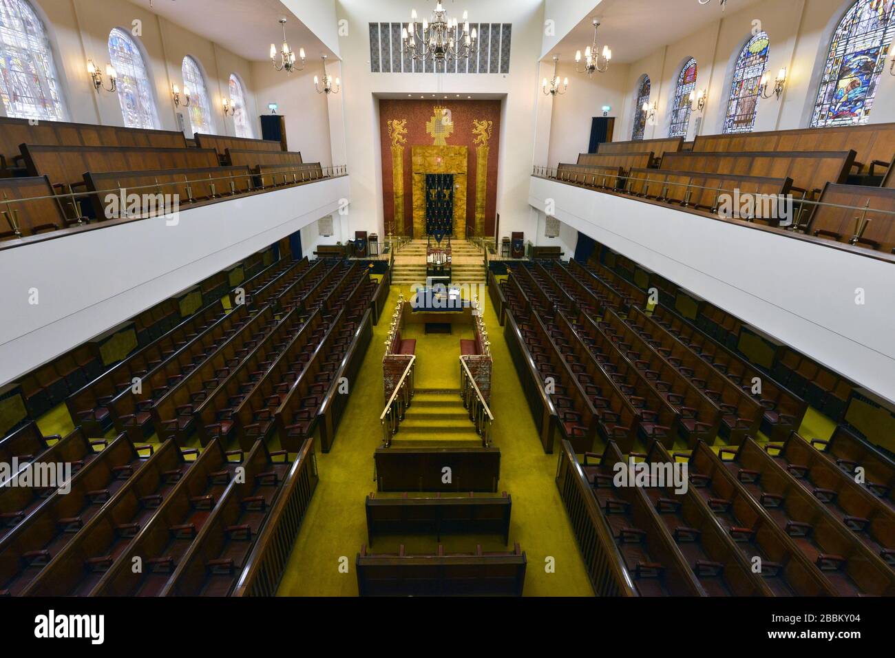 Central United Synagogengemeinde, Hallam Street, London. Stockfoto