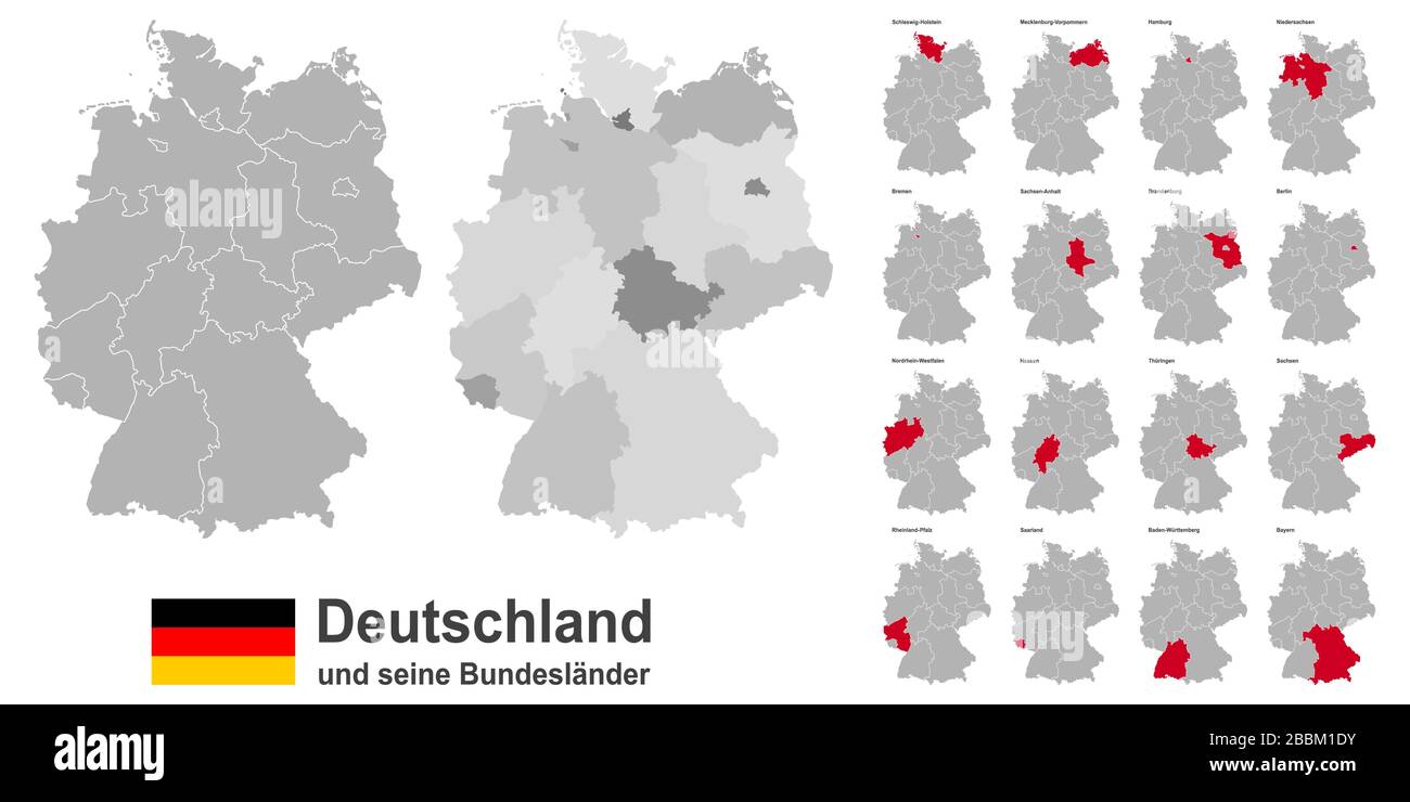 westeuropäisches Land deutschland und die Bundesländer Stock Vektor