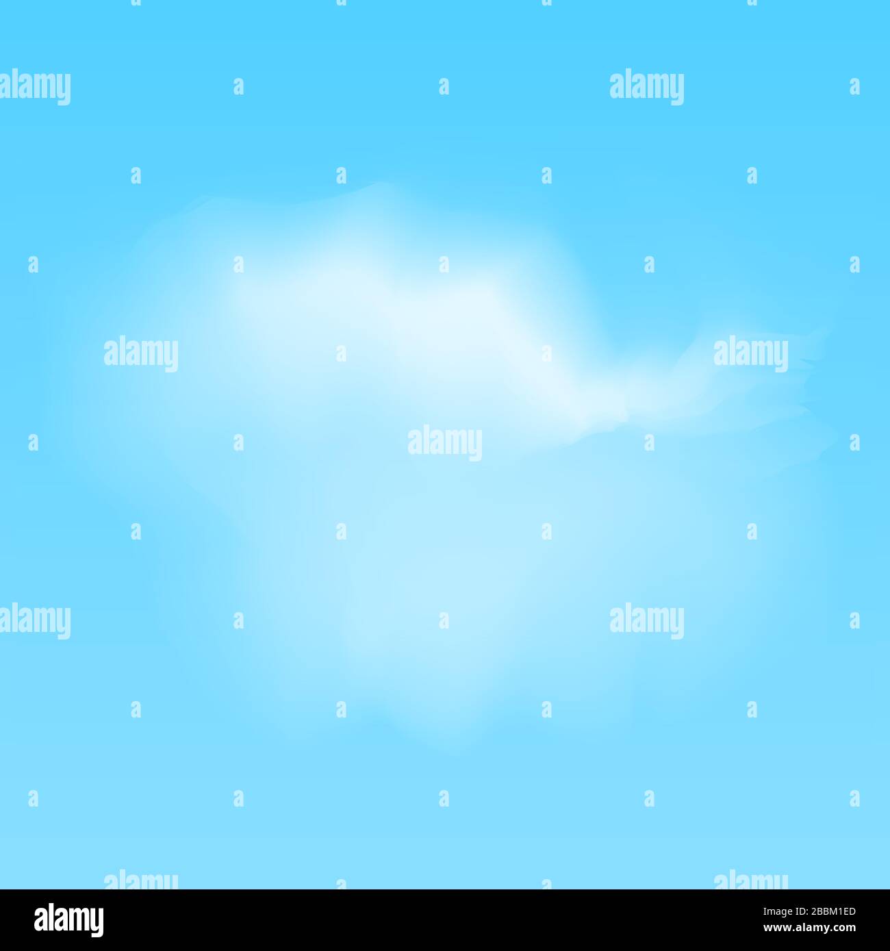 Vektordarstellung von weißen realistischen Wolken auf blauem Hintergrund Stock Vektor
