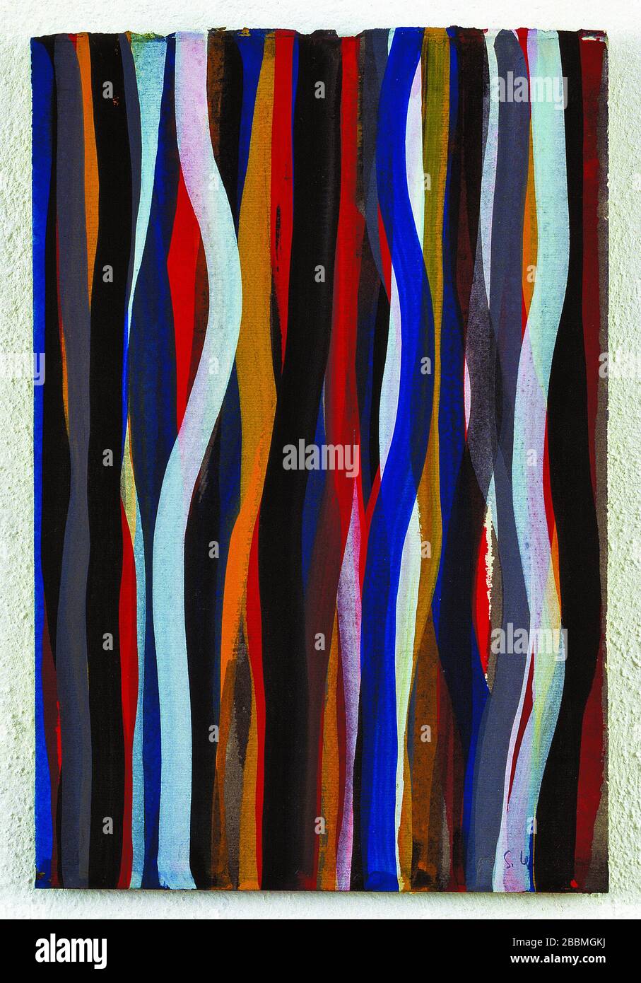 PINSELSTRICHE, Kunstwerke von Sol Lewitt in der CAMUSAC Foundation, Museum of Contemporary Art of Cassino, Italien Stockfoto
