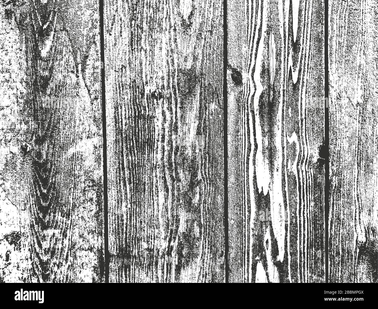 Alte trockene Holzstruktur in Bedrängnis bringen. Schwarz-weißer Grunge Hintergrund. EPS8. Vektorgrafiken mit Bohlen Stock Vektor