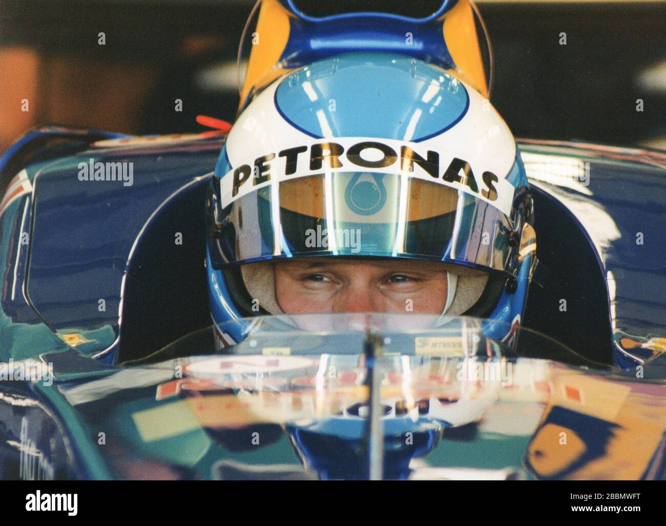 Mika Salo in seinen sauber Petronas um 1999 auf Silverstone Circuit, England Stockfoto