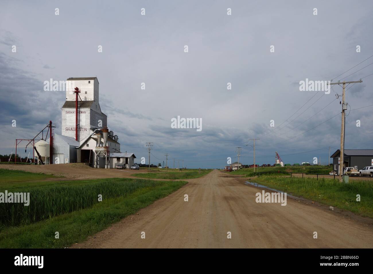 Kornelevator in Shaunavon in Saskatchewan Kanada Stockfoto