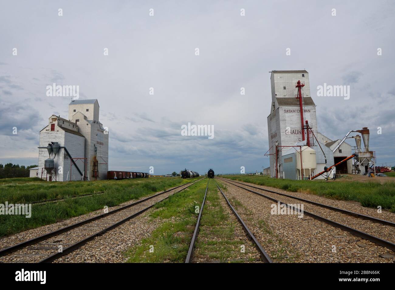Kornelevator in Shaunavon in Saskatchewan Kanada Stockfoto