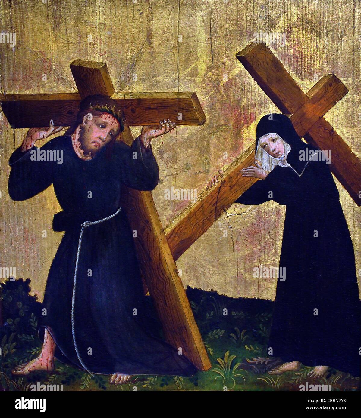 Christus mit dem Kreuz 1420 unbekannter Künstler ( Rhin ) Deutschland 1420 Stockfoto