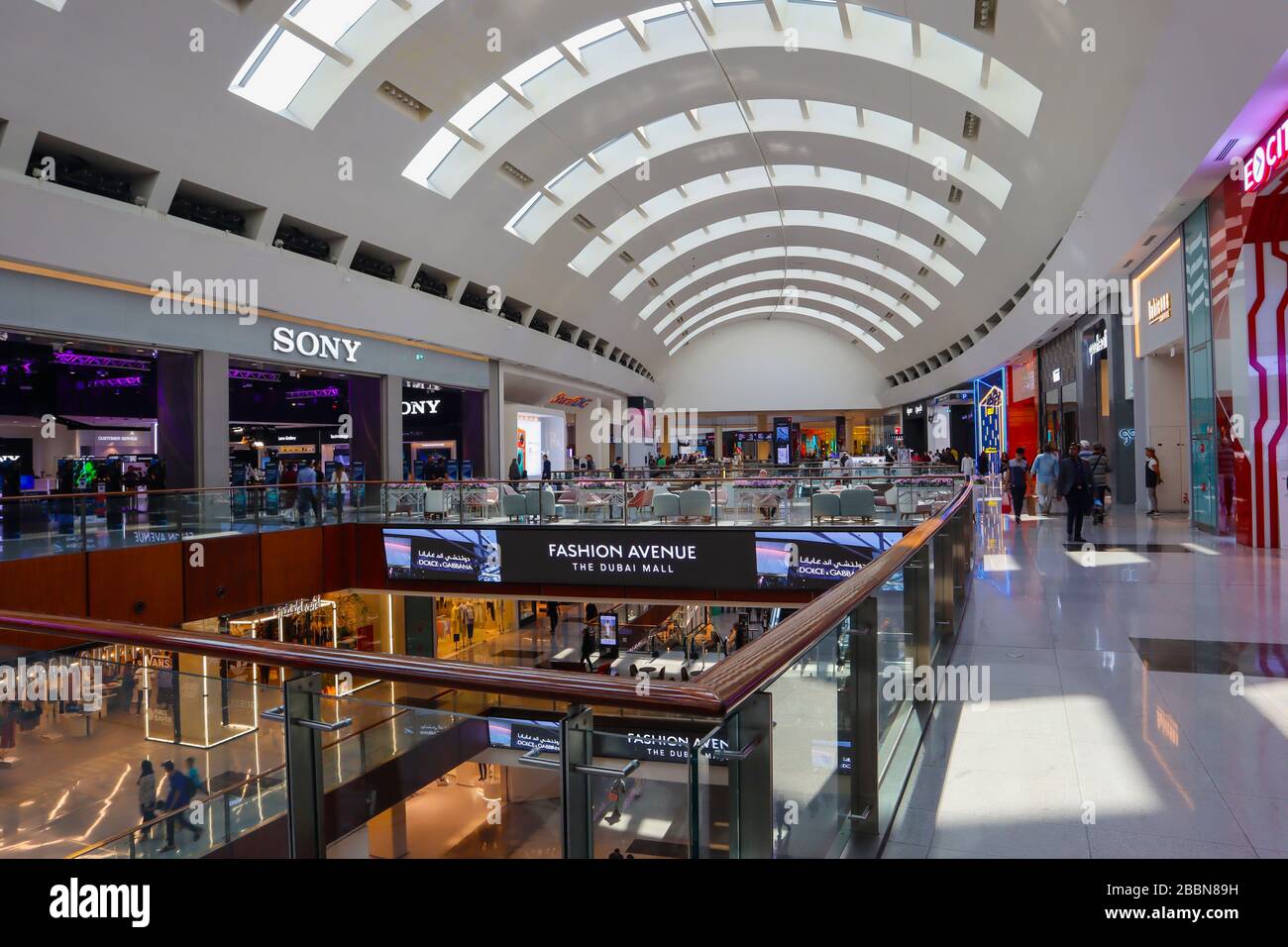 Das Einkaufszentrum Dubai Mall. Stockfoto