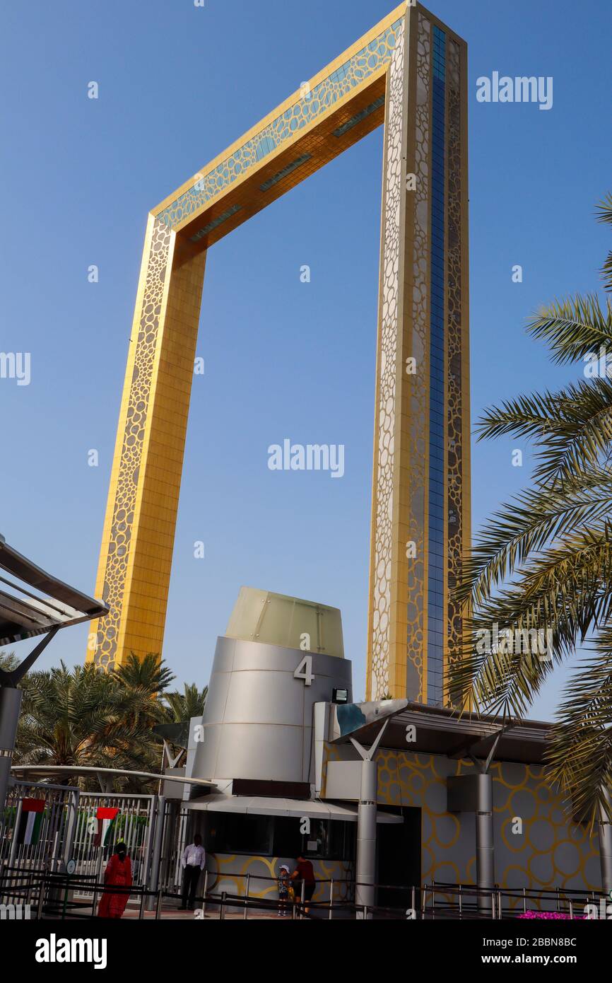 Dubai Rahmengebäude Stockfoto