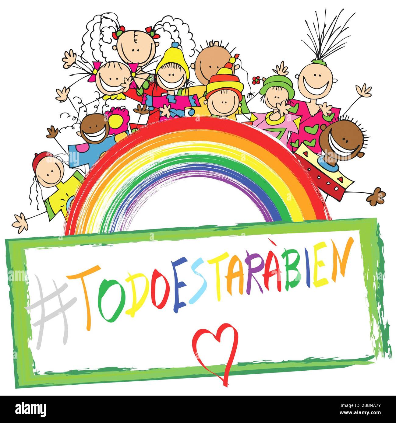 Coronavirus (COVID-19) - Todo Estarà Bien Stockfoto