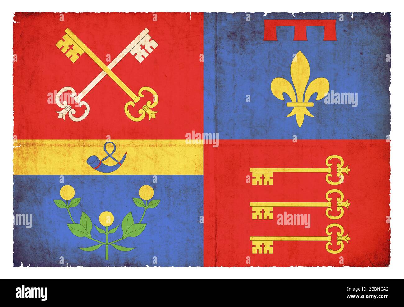 Flagge des französischen Departements Vaucluse im Grunge Stil geschaffen Stockfoto
