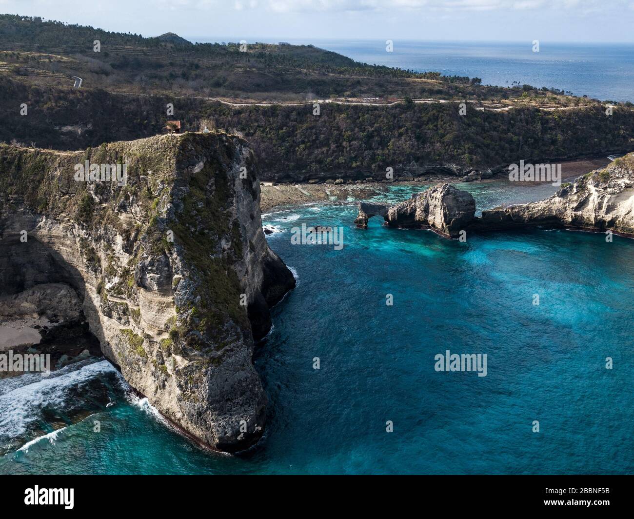 Schöner Blick auf den Atuh Beach auf der Insel Nusa Penida Bali Indonesia Stockfoto